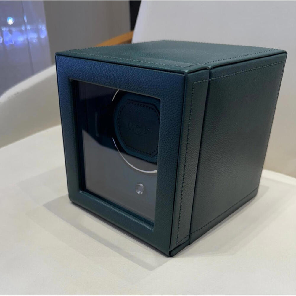 WOLF Cub Single Watch Winder with Cover in Green Color, 461141